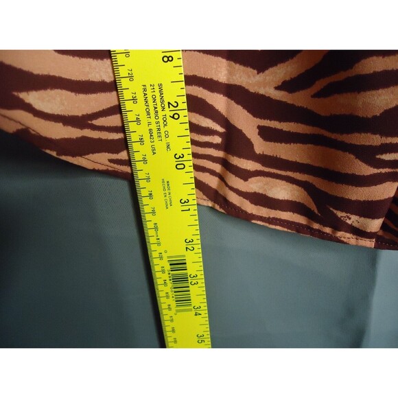 Loft Outlet Halter Tank Top Flowing Tunic Red Zebra Stripe Quarter Zip Size Med - Picture 6 of 9